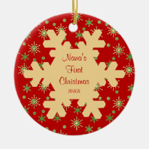 Nana's First Christmas Red Snowflake Ornament