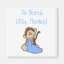 Nana's Little Monkey - Blue Tshirts and Gifts Fridge Magnets