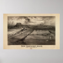 Nantasket Beach Mass. 1879 Antique Panoramic Map Posters