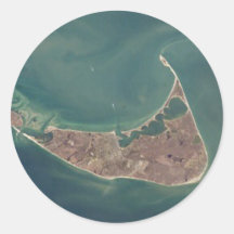 Nantucket Satellite Photograph Round Stickers