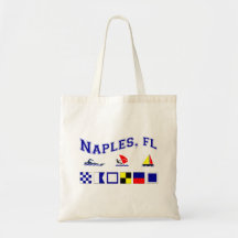 Naples, FL w/ Maritime Flags Tote Bag