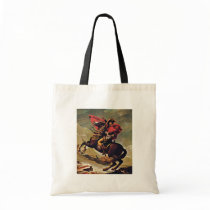 Napoleon Crossing The Alps,  By David Jacques-Loui Canvas Bags