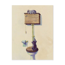 NAPPING on the WATER CLOSET by SHARON SHARPE Postcard