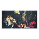 Narcissus And Echo By Poussin Nicolas Custom Photo Card