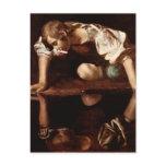 Narcissus by Caravaggio postcards
