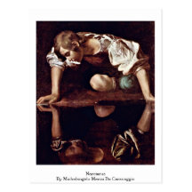 Narcissus By Michelangelo Merisi Da Caravaggio Postcard