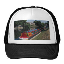 Narrow boat at Jesus Green, River Cam, Cambridge, Hats