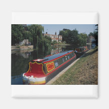 Narrow boat at Jesus Green, River Cam, Cambridge, Magnet
