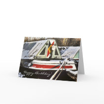 Narrowboats birthday card