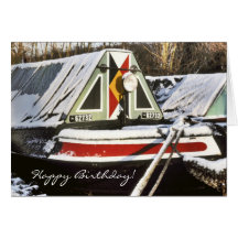 Narrowboats birthday card