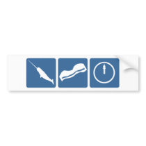 Narwhal - Bacon - Midnight Bumper Sticker