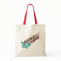 Narwhal Bacon Retro Logo Tote Bags