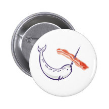 narwhal whale and bacon button