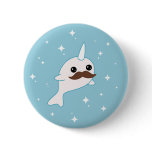 Narwhal with Moustache Pinback Button