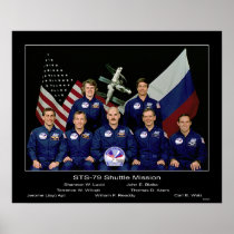NASA Crew of the STS-79 Shuttle Mission - 1996 Print