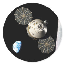 NASA Orion in Lunar Orbit Round Stickers