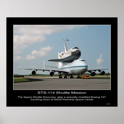 NASA Space Shuttle Discovery hitch ride on Boeing Print by Space_Exploration