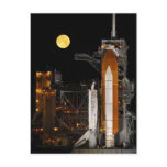 NASA Space Shuttle Discovery under a full moon postcards
