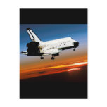 NASA SPACE SHUTTLE FLYING INTO COCOA BEACH postcards