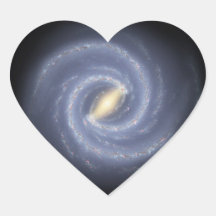 NASA's Road map to the Milky Way Heart Stickers