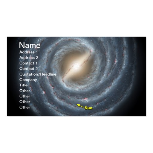 NASAs The Sun in the Milky Way galaxy Business Card Template