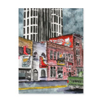 nashville tennessee country music capital art postcard
