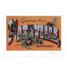 Nashville, Tennessee - Large Letter Scenes Post Card