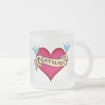Nathan - Custom Heart Tattoo T-shirts & Gifts Mugs