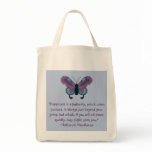 Nathaniel Hawthorne Butterfly Happiness Quote bags