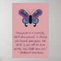 Nathaniel Hawthorne Butterfly Happiness Quote Post posters