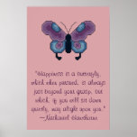 Nathaniel Hawthorne Butterfly Happiness Quote Post posters
