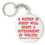 Nation Of Sheep Beget Government Of Wolves Keychain