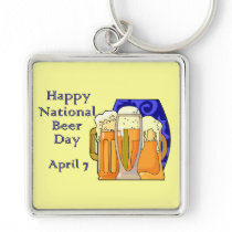 National Beer Day April 7 Key Chain