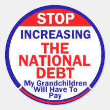 National Debt Sticker