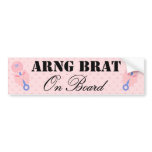 National Guard Brat On Board Pink Rattle bumper stickers