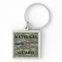 National Guard M16 Keychain Green