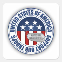 National Guard Wife Square Stickers