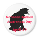 National Hairball Awareness Day magnets