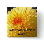 National Nurses Week! buttons Orange Dahlia