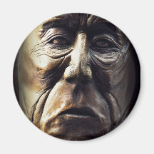 Native Aboriginal Woman Wood Carving Magnet