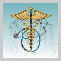 Native American Caduceus and Stethoscope posters