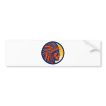 native american indian chief  side view bumper stickers