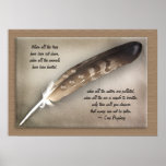 Native American Indian Cree Prophecy eagle feather posters