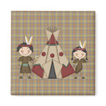 Native American Indian Kids Fridge Magnet