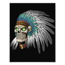 Native American Indian Tribal Gothic Skull Photo Art