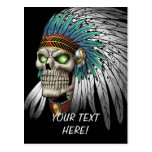 Native American Indian Tribal Gothic Skull Postcards