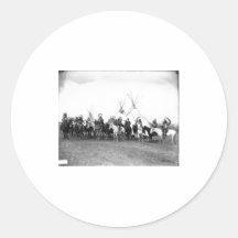 Native American Indian Vintage Portrait Round Stickers