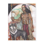Native American Indian & Wolf postcards
