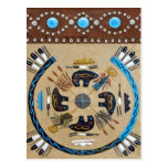 "Native American Sandpainting" Western Postcard