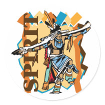 Native American Spirit Dance Round Sticker